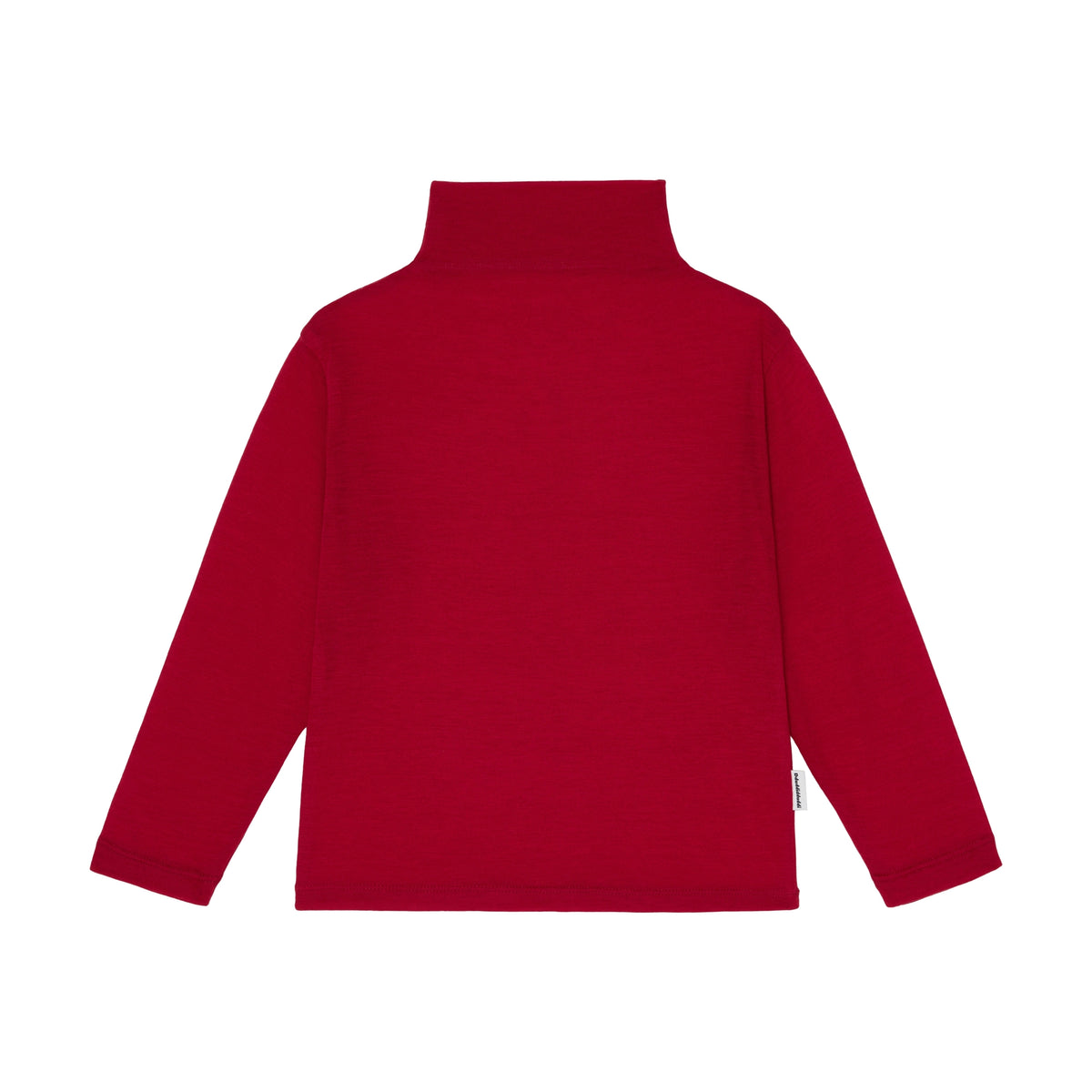 Wool Tencel Mock Neck Tee - Red